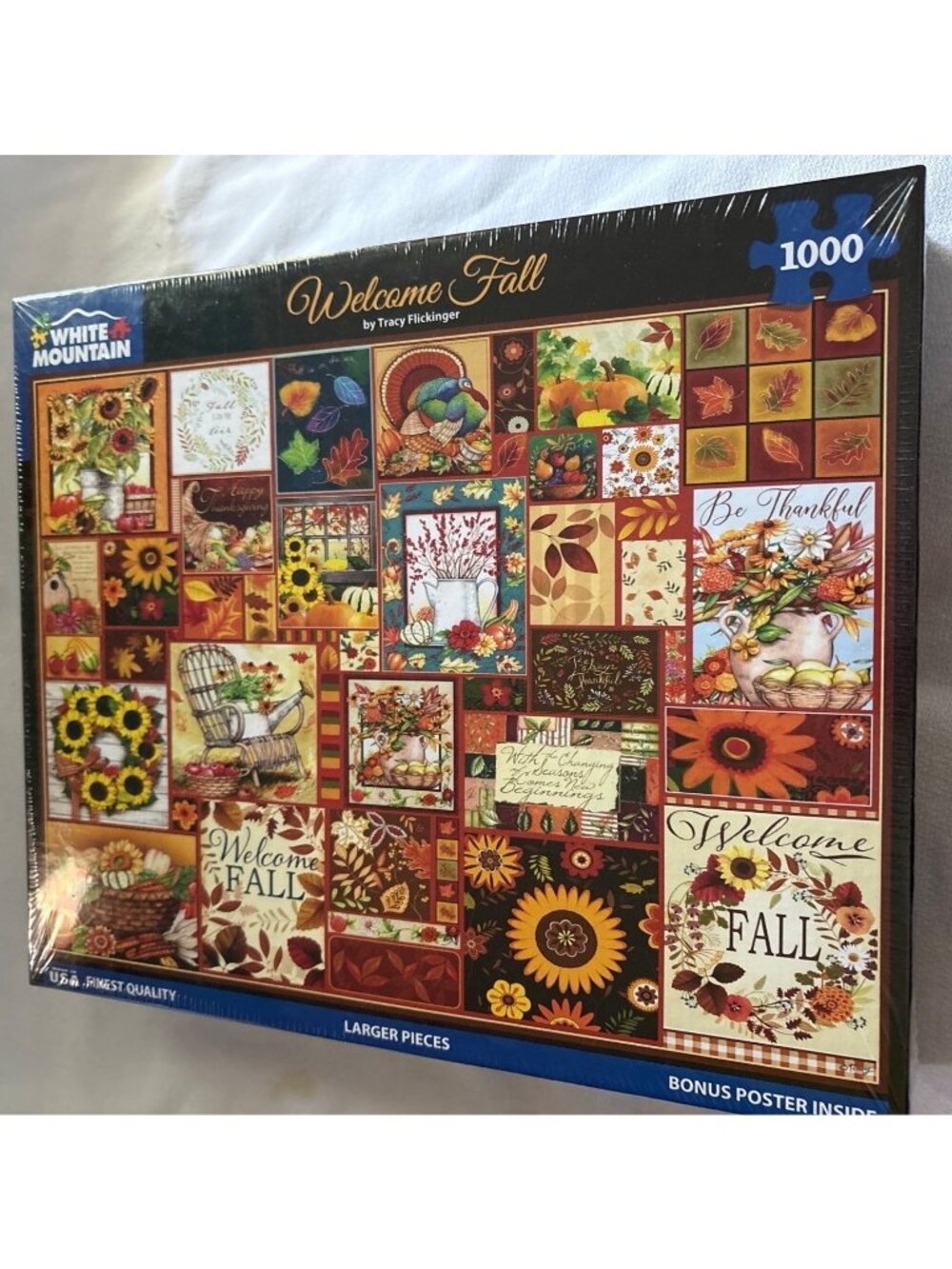 Welcome Fall 1000 Piece Jigsaw Puzzle White Mountain Larger Pieces Bonus Poster